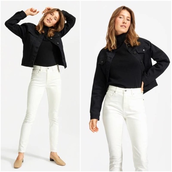 Everlane Denim - EVERLANE Skinny Jean High Rise Ankle Bone White